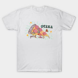 Pizza food and good vibes T-Shirt